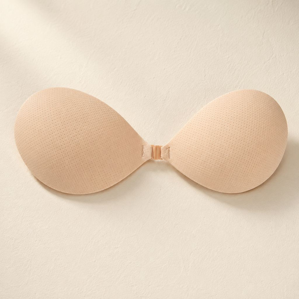 Lune Daily Bra adhesive bra in nude, front view