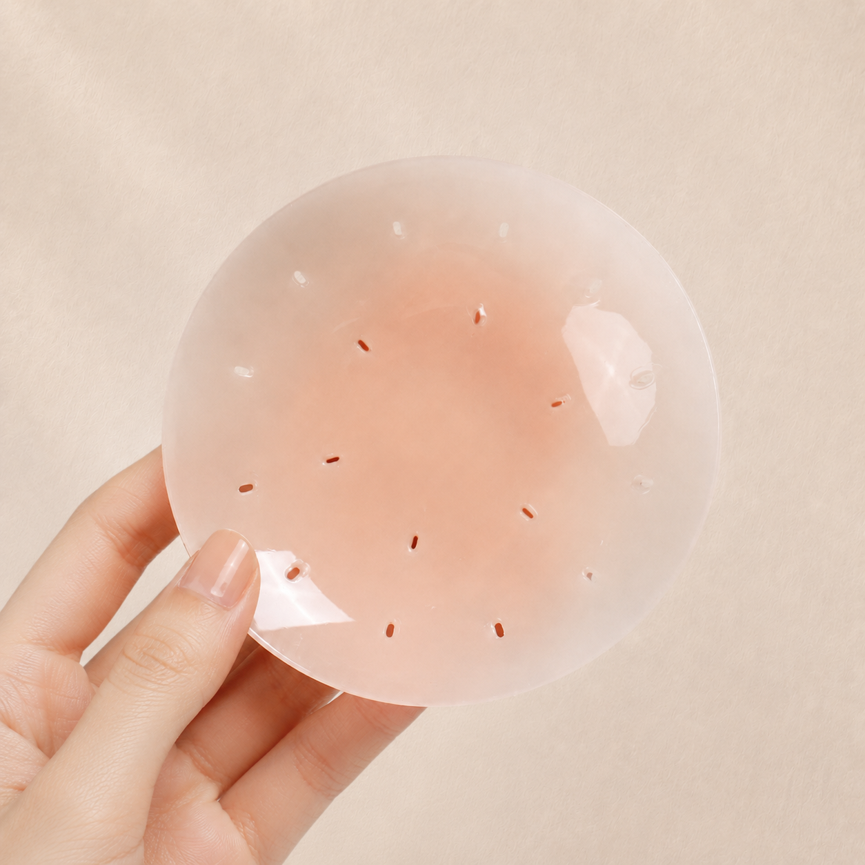 The Breathable Nipple Cover, a glue-free nude silicone nipple cover with breathing holes