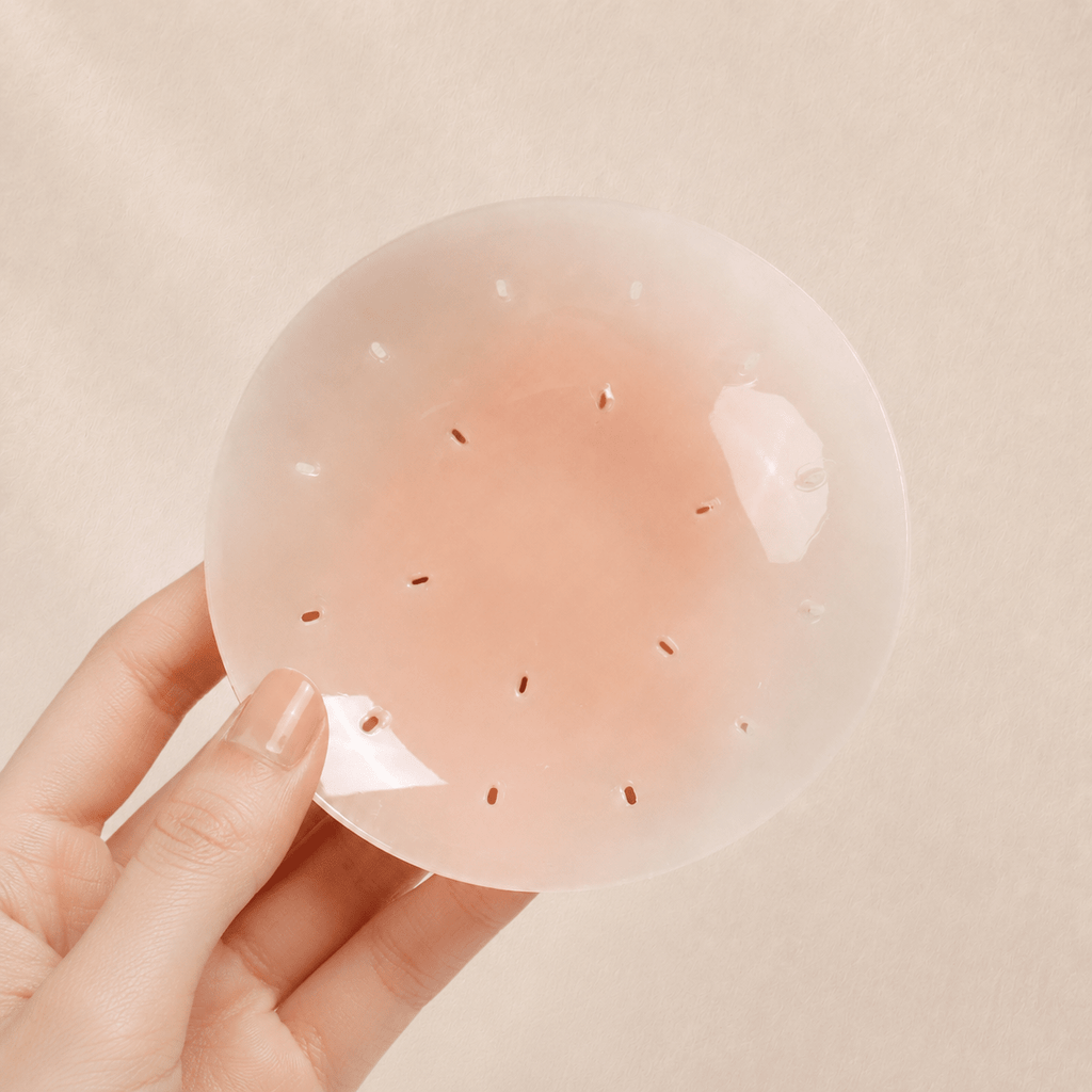 The Breathable Nipple Cover, a glue-free nude silicone nipple cover with breathing holes